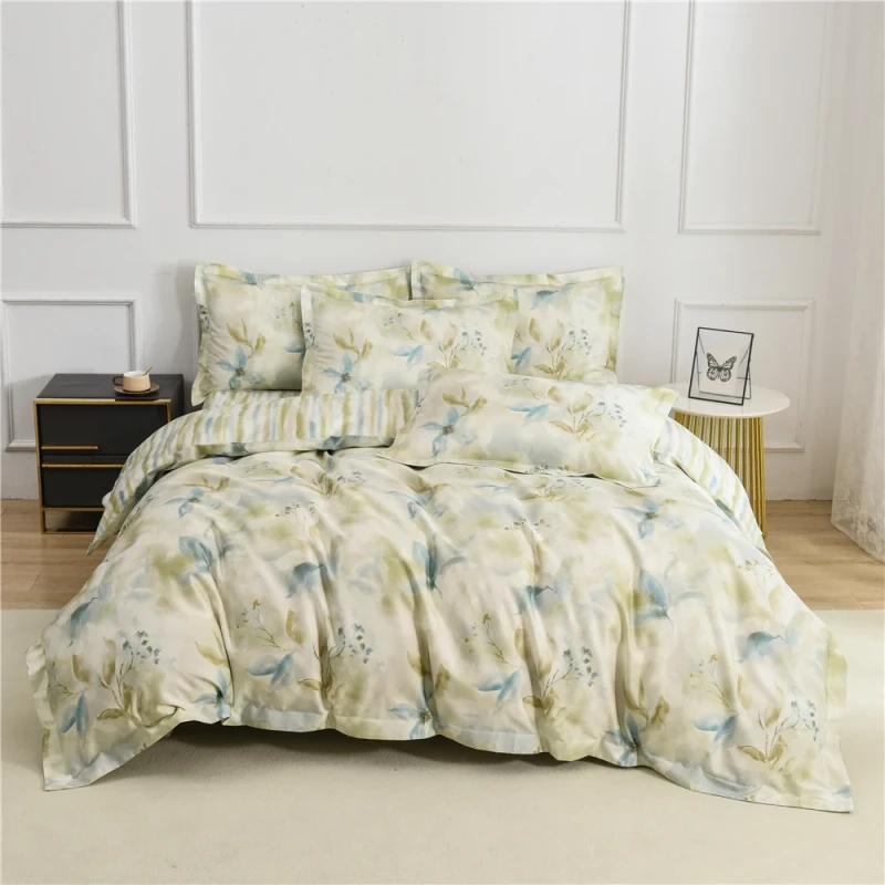 Custom-Floral-Print-Bedsheet-Cotton-Bedding-Sets-Quilt-Cover-Set