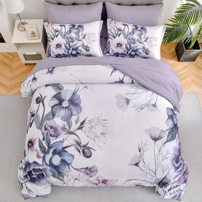 Custom-Floral-Print-Polyester-Bedding-Set-12-Inch-Deep-Pocket-Ultra-Soft-Microfiber-for-Bedroom-Home-OEM-ODM-Service