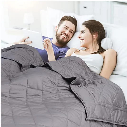 Custom-Foldable-Cotton-Winter-Sleep-Comforting-Weighted-Blanket-With-Glass-Beads