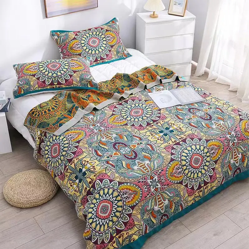 Custom-Four-Season-Blanket-Washed-Cotton-Towel-Covered-Bed-Cover