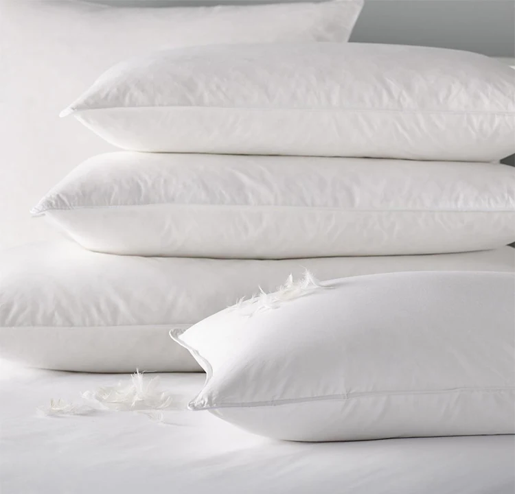 Custom-Genuine-Soft-Goose-Duck-Feather-100-Goose-Down-White-Bed-Pillows-Insert