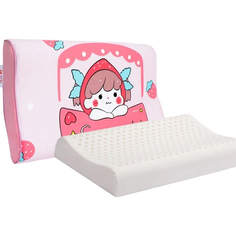 Custom-High-Quality-Eco-Friendly-Soft-Dimple-Shape-Solid-Neck-200TC-Natural-Latex-Pillow-with-Cover