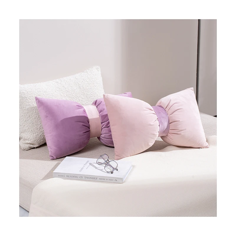 Custom-Home-Decor-Bowknot-Shape-Waist-Velvet-Throw-Pillow-High-quality-Cushion-Cover-for-Sofa