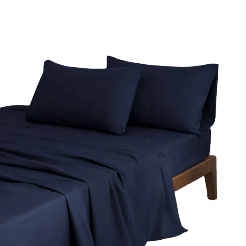 Custom-Hotel-Collection-White-Cotton-Bedding-Queen-Bed-Sheet-Set-With-Pillowcase