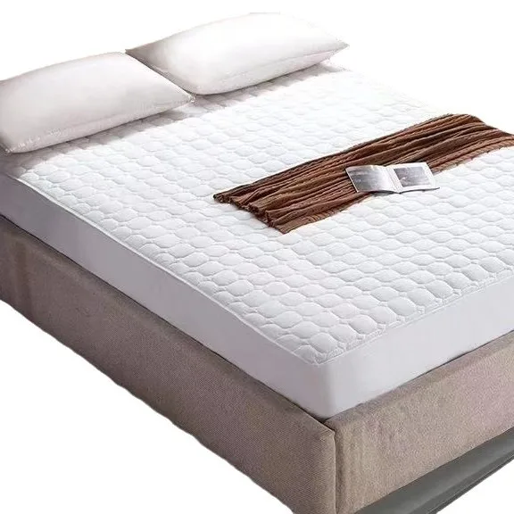 Custom-Hotel-Designed-Solid-Color-Thickened-Cotton-Mattress-Protector-Soft-Comfort-Breathable-Waterproof-Quilt-Skin-Hospitals