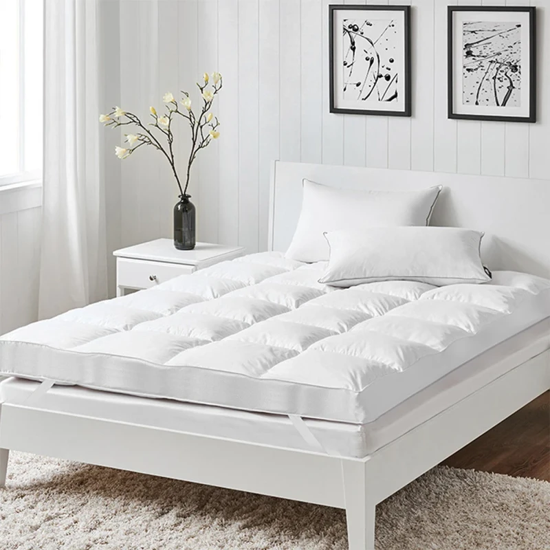 Custom-King-Queen-Full-Size-Thick-Mattress-Pad-Microfiber-Polyester-Fill-Pillow-Top-Bed-Mattress-Topper-for-Hotel