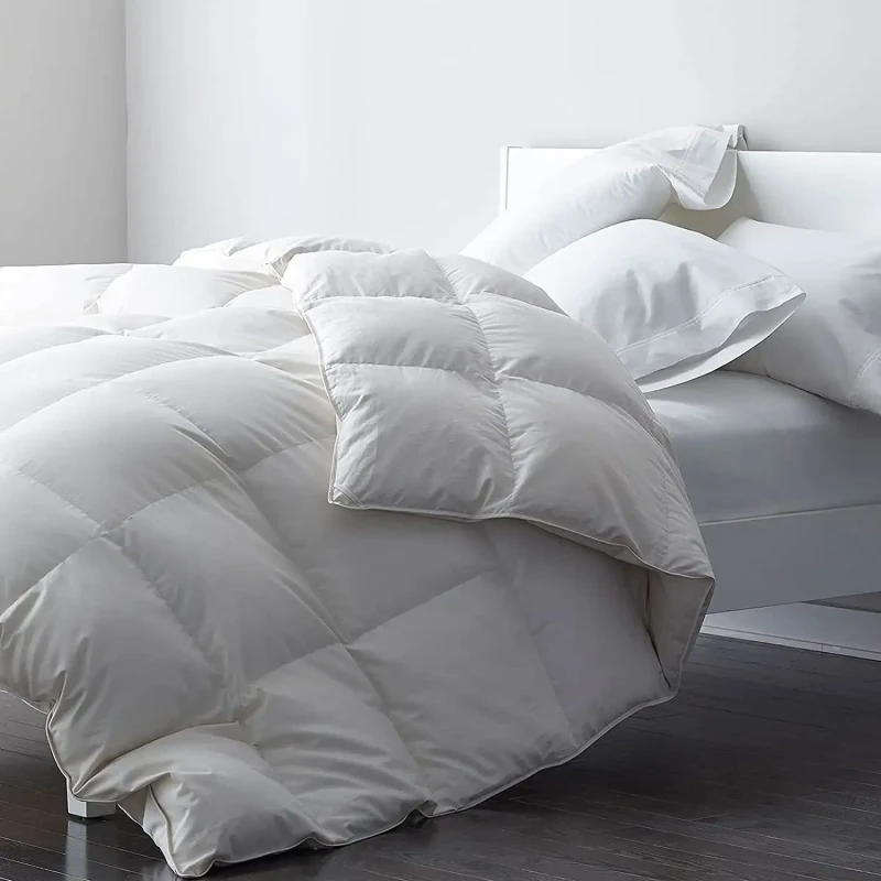 Custom-King-Queen-Single-Size-White-Hotel-Bedroom-All-Seasons-Solid-White-Hypo-allergenic-Cotton-Comforter-Duvet