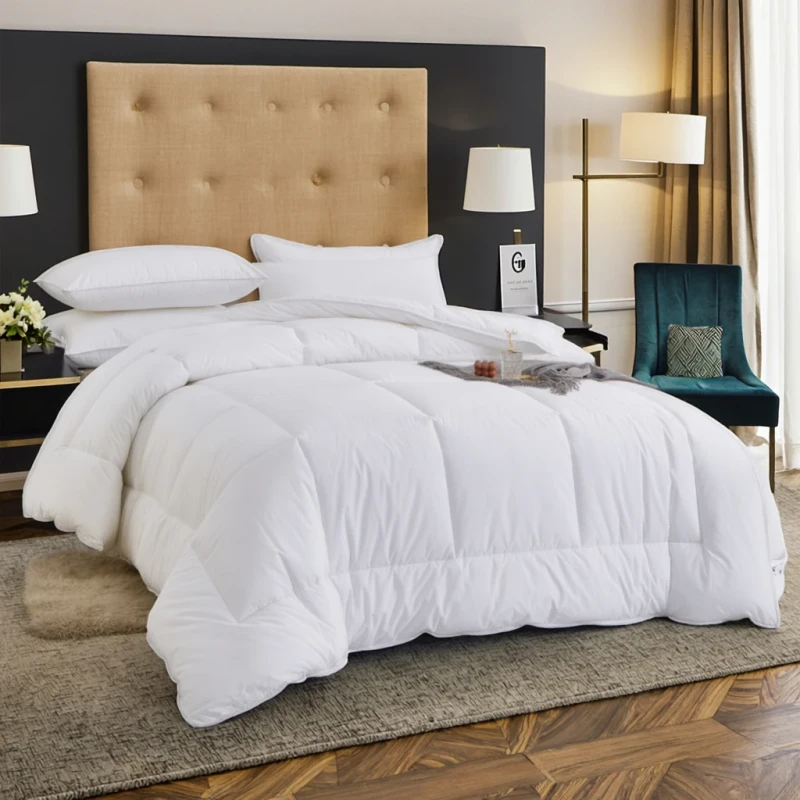 Custom-King-Queen-Single-Size-White-Hotel-Bedroom-Eco-Friendly-Modern-Duvet-Alternative-Polyester-Filling-All-Season-100-Cotton