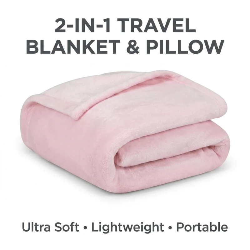 Custom-Logo-2-in-1-Travel-Blanket-Pillow-Set-Compact-Lightweight-Eco-Skin-Friendly-Soft-Fleece-Flannel-Wearale-for-Airplane-Car