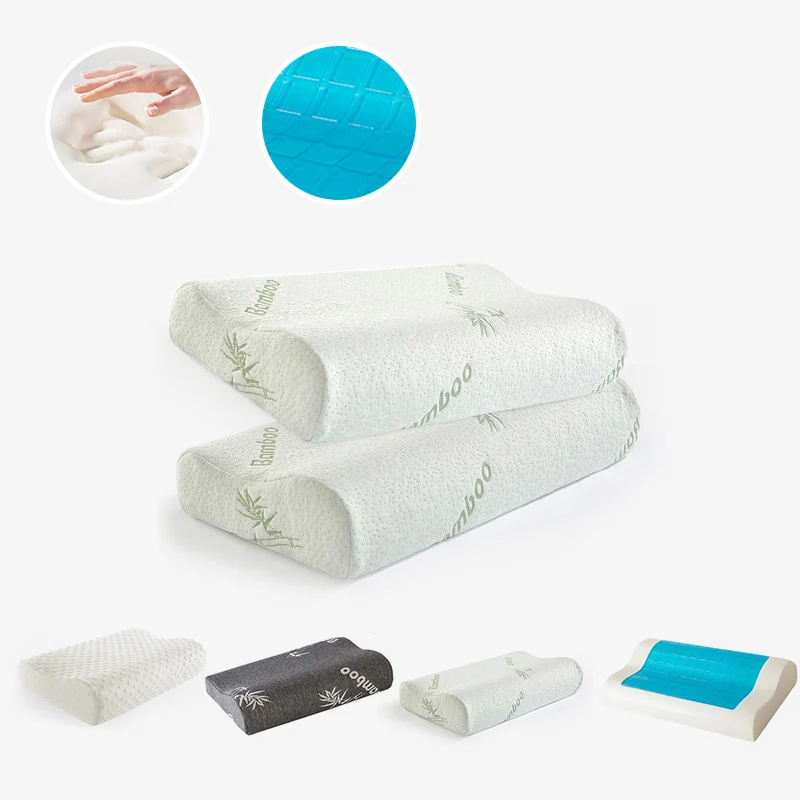 Custom-Logo-Bamboo-Fabric-Fiber-Foam-Neck-Contour-Orthopedic-Cervical-Sleep-Memory-Foam-Pillow