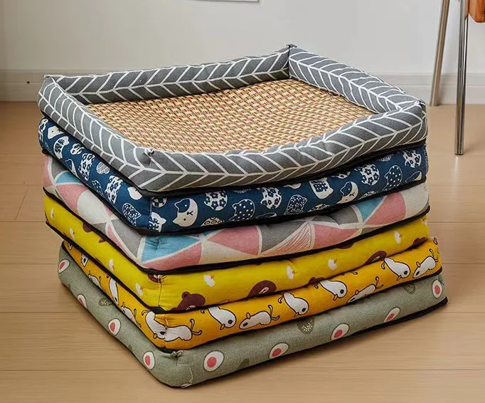 Custom-Logo-Luxury-Washable-Pet-Mat-Cat-Bed-Moisture-proof-Breathable-Cooling-Cloth-Memory-Foam-Dogs-All-Season