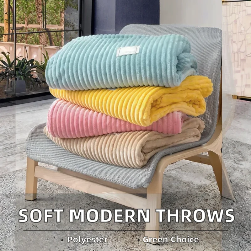 Custom-Logo-Modern-100-Polyester-Eco-Friendly-All-Season-Soft-Striped-Flannel-Throws-Blankets-Bedding-for-Office-Nap-Decorative