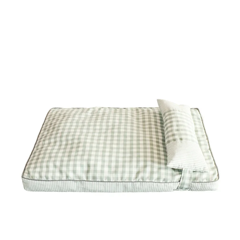 Custom-Logo-Outdoor-Multi-colors-Square-Print-Polyester-Small-Doggie-Bedding-Washable-Luxury-Puppy-Pet-Dog-Bed