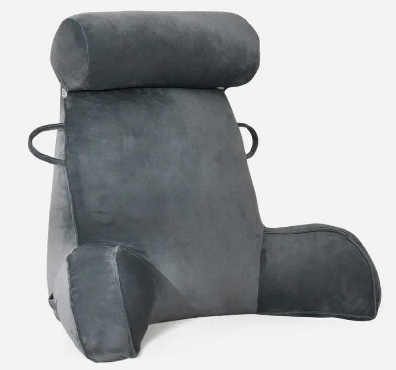 Custom-Logo-Soft-Removable-Velvet-Fleece-Cover-Large-Size-Polyester-Filling-Medium-Firm-Reading-Bed-Rest-Pillow-with-Arms