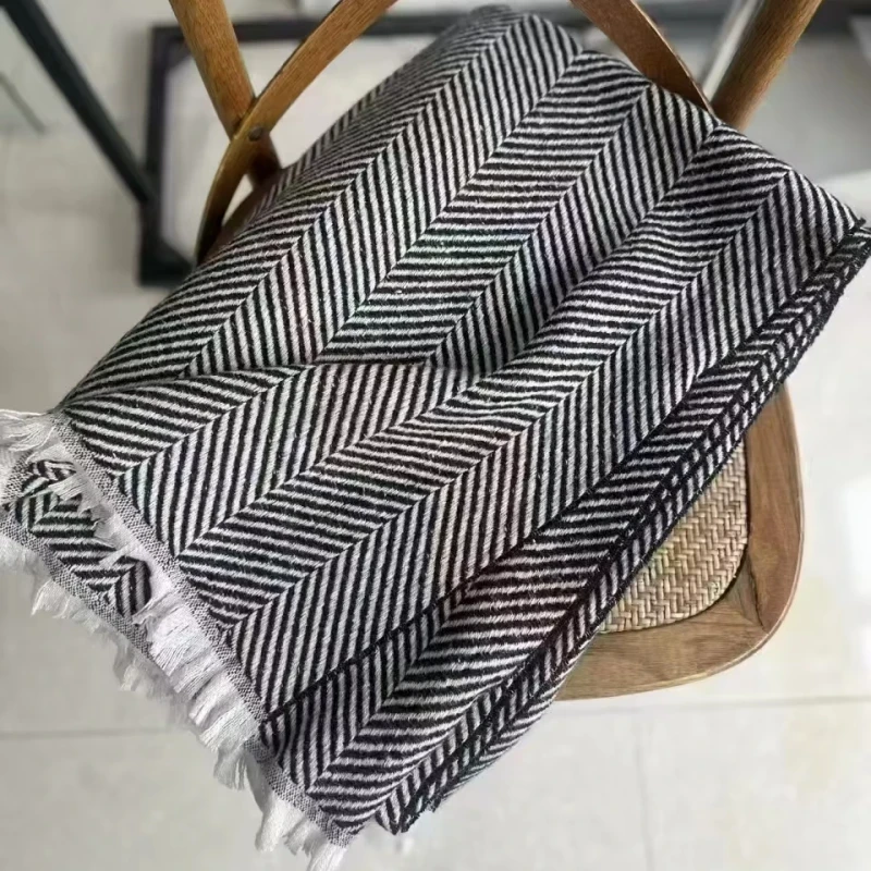 Custom-Luxury-Wool-Raschel-Blanket-Soft-and-Warm-Outdoor-and-Indoor-Winter-Shawl-with-Tassels-for-Aircraft-Use