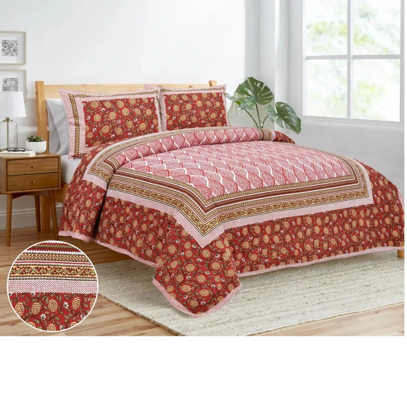 Custom-Made-Floral-Design-Cotton-Printed-Bed-Sheets-in-Queen-Size-with-Matching-Pillows-Ideal-for-Resale-by-Home-Stores-Quality