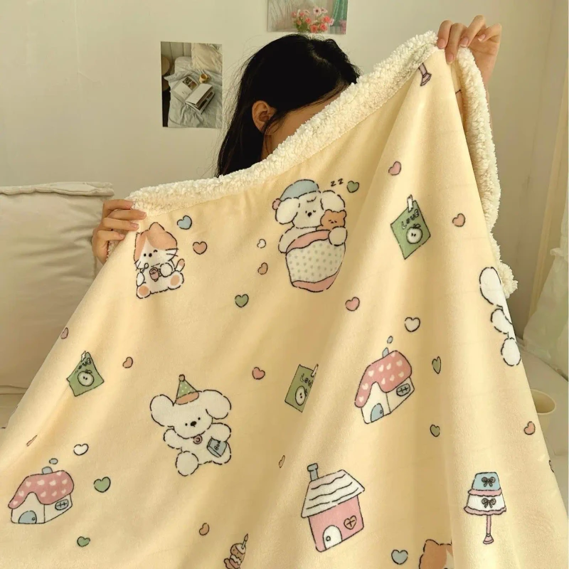 Custom-Made-Multi-Functional-Ins-Style-Portable-Casual-Nap-Blanket-Home-Bedding-Modern-Design-Polyester-Cashmere-All-Season