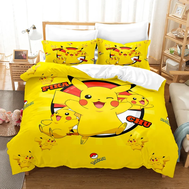 Custom-Modern-Cartoon-Bedding-Set-Children-Home-Dust-Bed-Sheet-Cover-Pillow-Case-Bedspread