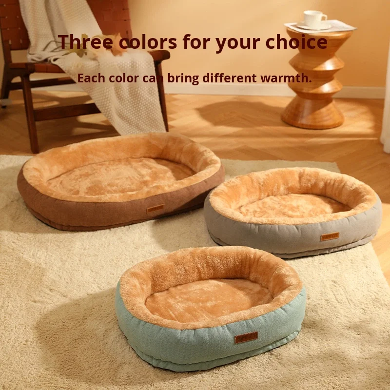 Custom-Modern-Fashion-Winter-Warm-Oval-Pet-Nest-Linen-Dog-Bed-Cat-Kennel-Folded-Soft-Plush-Eco-Friendly-Durable-Anti-Slip