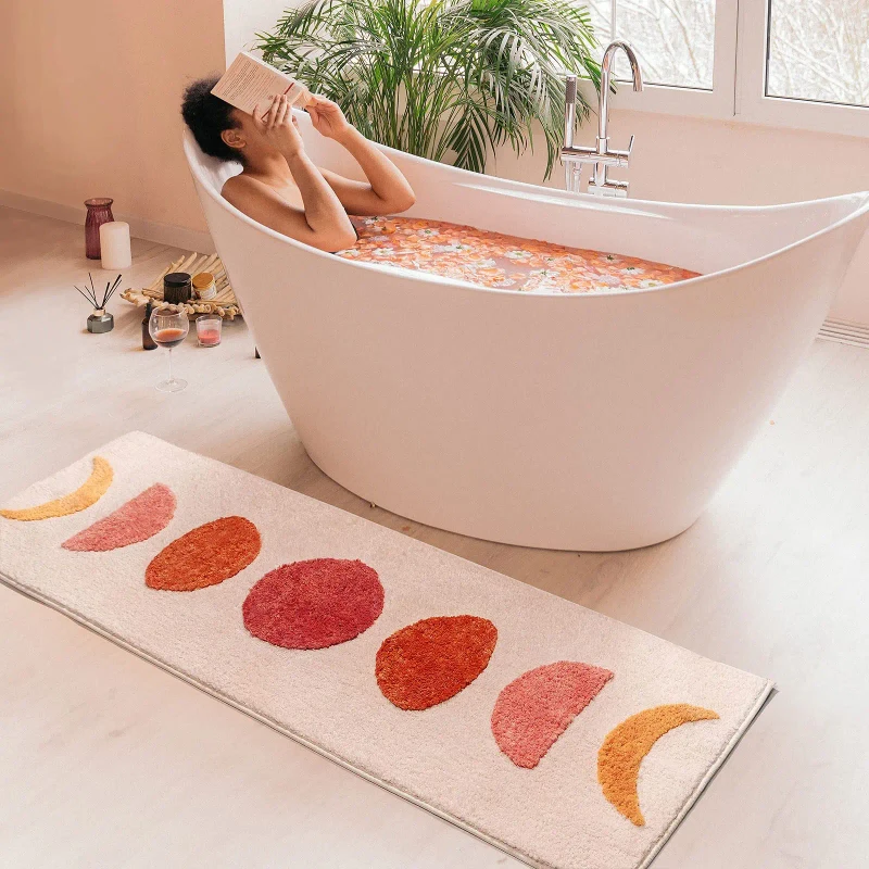 Custom-Non-Slip-Moon-Phases-Long-Runner-Rug-Microfiber-Bohemian-Bath-Mats-Washable-Tufted-Bedroom-Bath-Foot-Mat