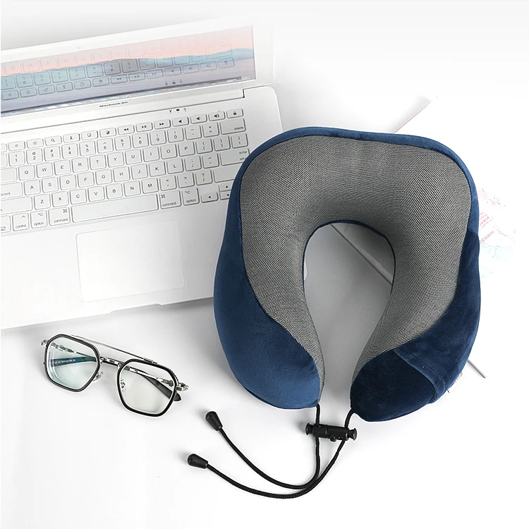 Custom-Plush-Memory-Foam-U-Shape-Travel-Neck-Pillow