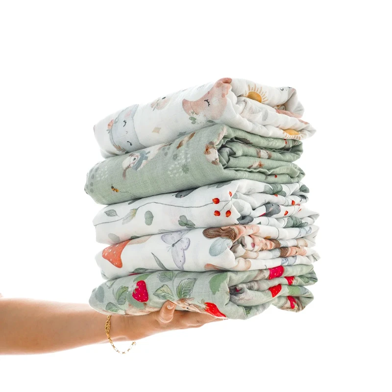 Custom-Print-Bamboo-Cotton-Baby-Muslin-Swaddle-Blankets-Newborn-for-Kids-Bedding