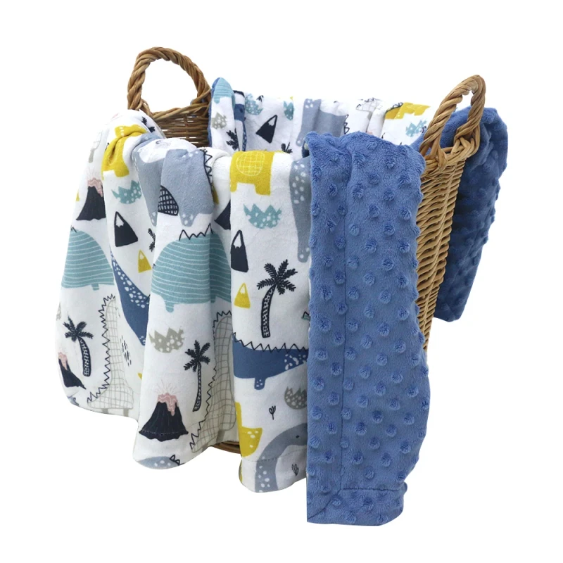 Custom-Print-Skin-friendly-Plush-Minky-Dot-Blanket-AntiPilling-Portable-Lightweight-Baby-Comfort-Bedding