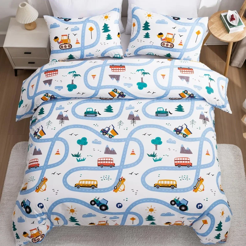 Custom-Printed-Cartoon-Luxury-Designer-Children-Bed-Sheet-Duvet-Cover-Set-Queen-King-Size-Kids-Bedding-Set