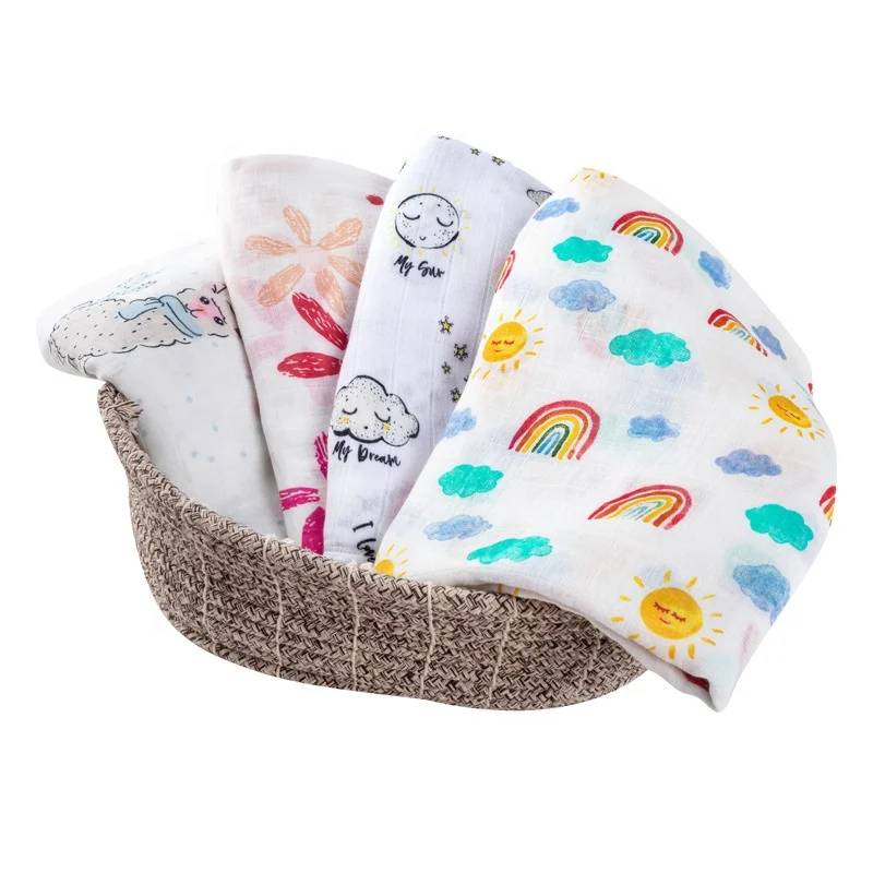 Custom-Reactive-Bamboo-Cotton-Muslin-Swaddle-Blankets-2-Layer-Ins-Newborn-Baby-Bedding-for-Boys-and-Girls