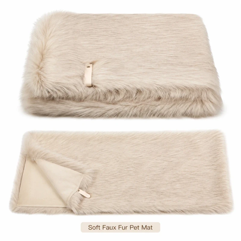 Custom-Soft-Faux-Fur-Pet-Mat-Foldable-Dog-Cat-Bed-Pad-Plush-Warm-Washable-Lightweight-Indoor-Travel-Use