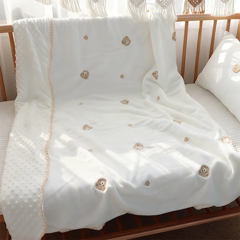 Custom-Soft-Minky-Double-Layer-Baby-Blanket-Anti-Pilling-Kids-Bedding-Blanket-with-Minky-Dot-Design