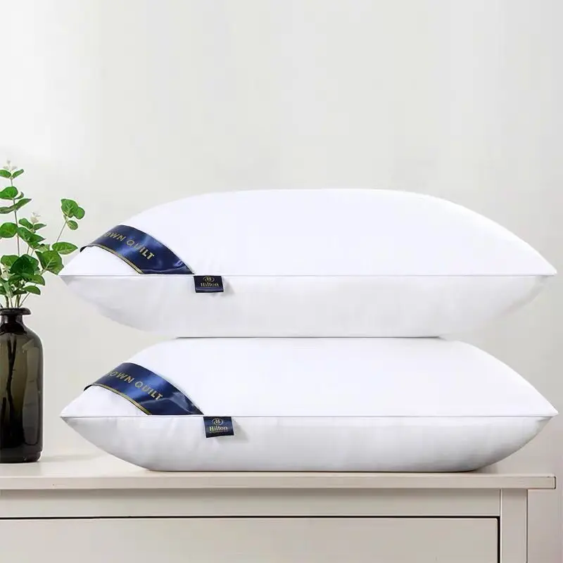 Custom-Soft-White-Bed-Pillows-for-Hotel-and-Home-Use-Solid-Pattern-Neck-Support