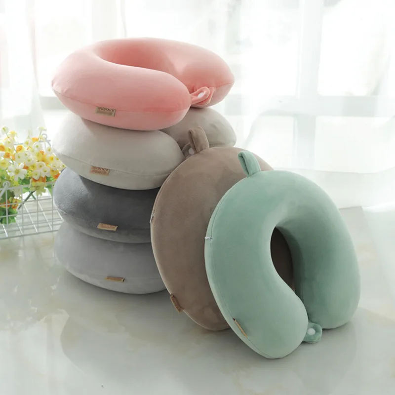 Custom-Space-Memory-Foam-Neck-Pillows-Solid-Healthcare-U-Shape-Pillow