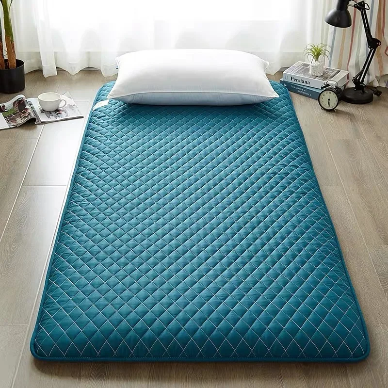 Custom-Student-Dormitory-Folding-Mat-Single-Soft-Thickened-Quilted-Folded-Bunk-Bed-Polyester-Cotton-400TC
