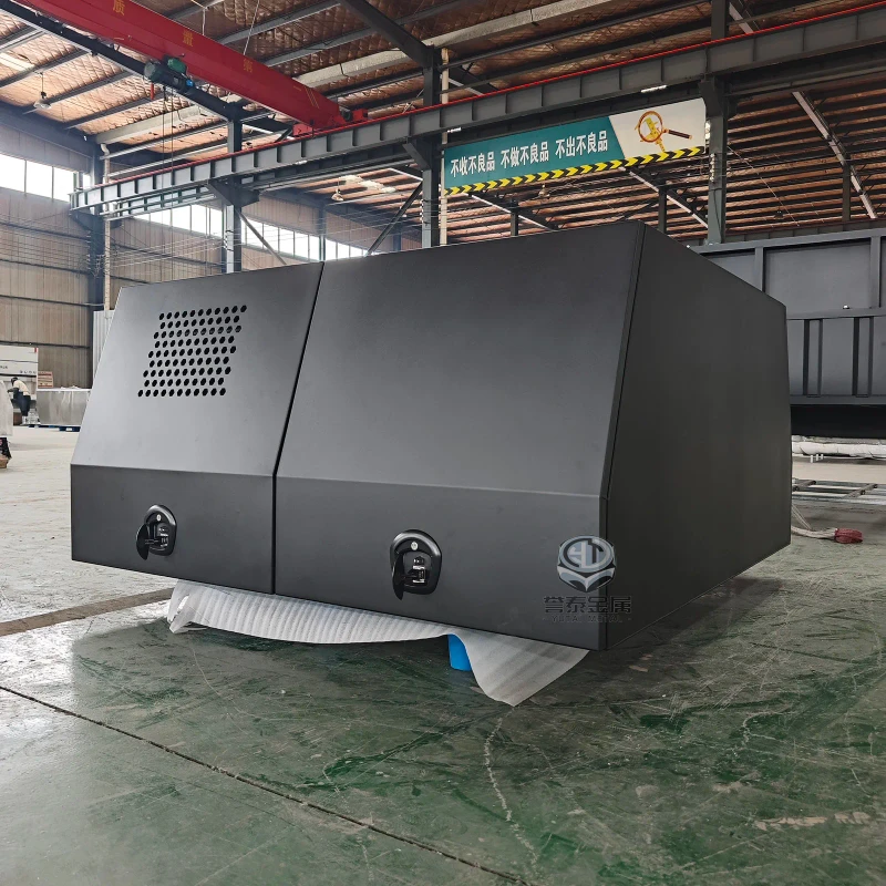Custom-Truck-Bed-Topper-Camper-Aluminum-Side-Tool-Box-and-Tray-for-Dual-Cab-with-All-Kinds-of-Accessories