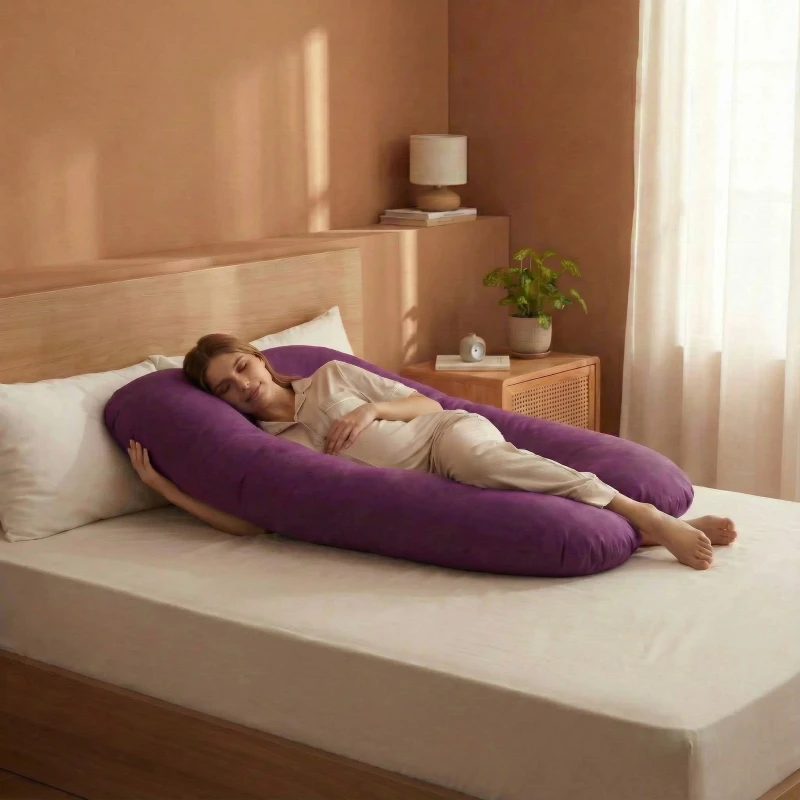 Custom-U-Shape-Quilted-Nursing-Pillow-for-Pregnant-Women-Full-Body-Bedding-for-Maternity-Sleeping