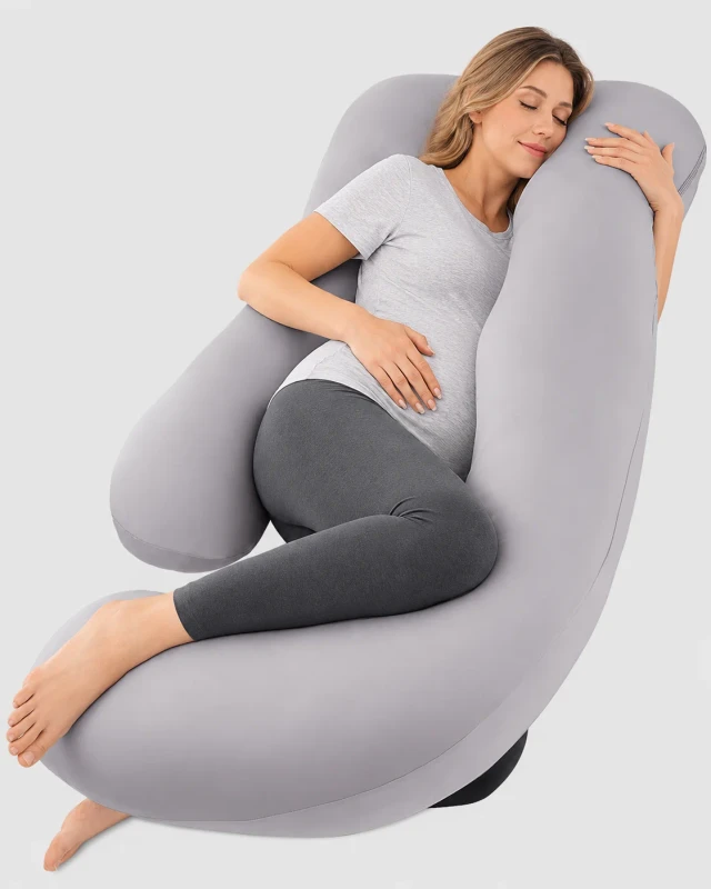 Custom-U-Shaped-Full-Body-Support-Maternity-Pregnancy-Pillow-with-Removable-Washable-Cotton-Cover-for-Side-Sleeping