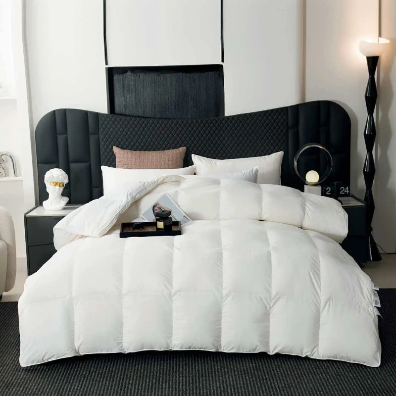 Custom-Washable-Quilted-Breathable-Soft-Comfortable-Luxury-Cotton-Queen-White-Goose-Duvet-Autumn-Winter-Factory