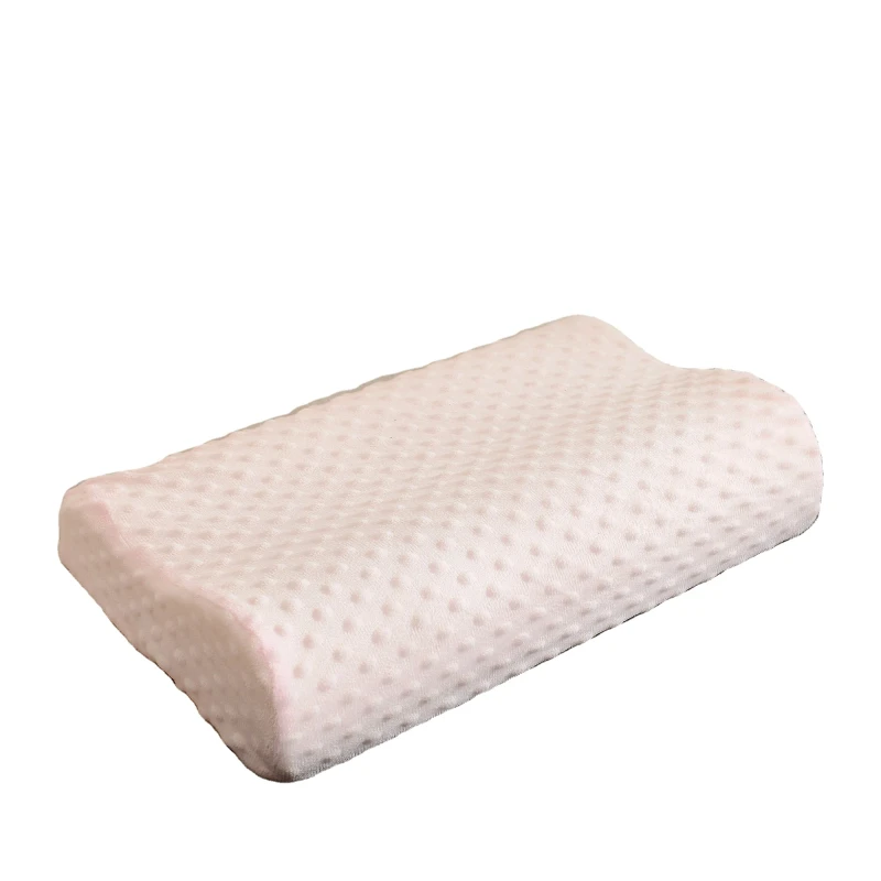 Custom-Zero-Pressure-Pink-Bubble-Fabric-Deep-Sleep-Pillows-Ergonomic-Memory-Foam-Massage-Neck-Pillows