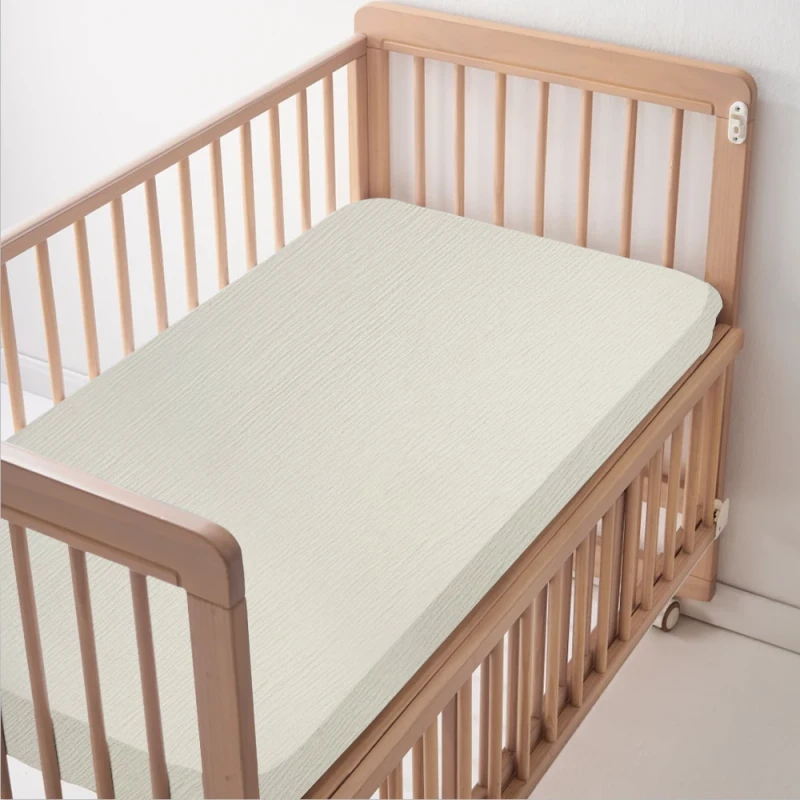 Customizable-Baby-Crib-Fitted-Sheet-Woven-100-Cotton-Eco-Friendly-Breathable-Bedding-for-Baby-Cot-Gentle-Sensitive-Skin-Care