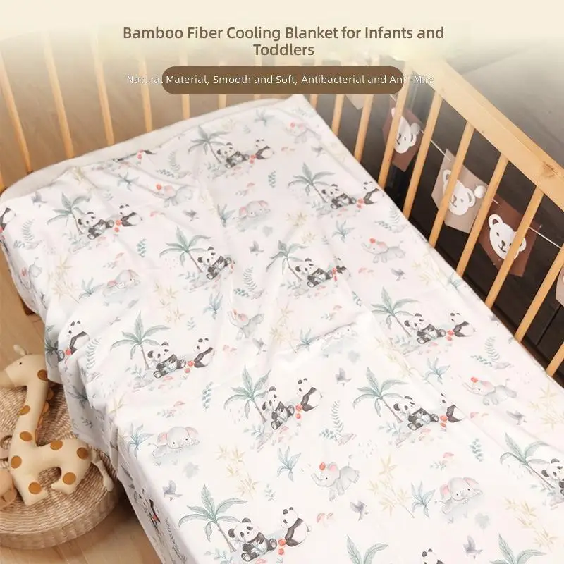 Customizable-Bamboo-Fiber-Cartoon-Printed-Baby-Blanket-Skin-friendly-Soft-Breathable-Absorbent-Chemical-free-for-Crib-and-Bed