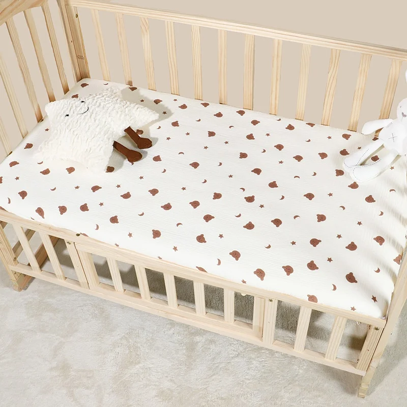 Customizable-Digital-Printing-Soft-Fitted-Sheet-Crib-Maternal-Infant-Grade-Pure-Cotton-Gauze-Newborn-Baby-Bed-Sheet-All-Season