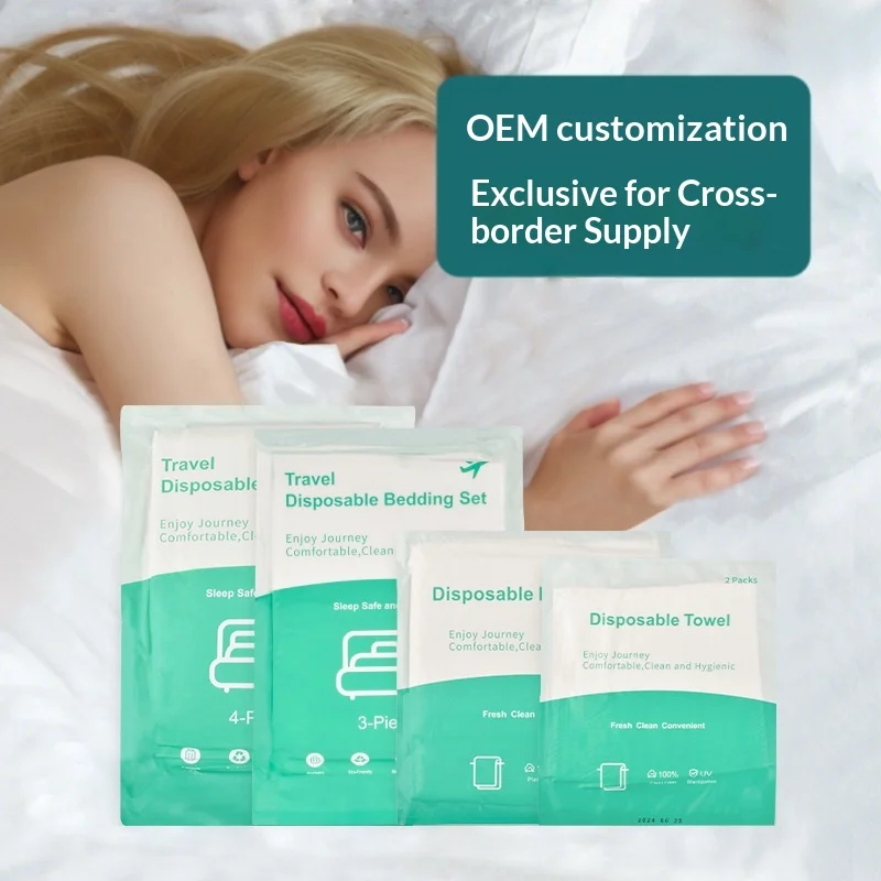 Customizable-Disposable-Bedding-Set-Non-Woven-Fabric-18gsm-SMS-Material-for-Hotel-Medical-and-Travel-Use