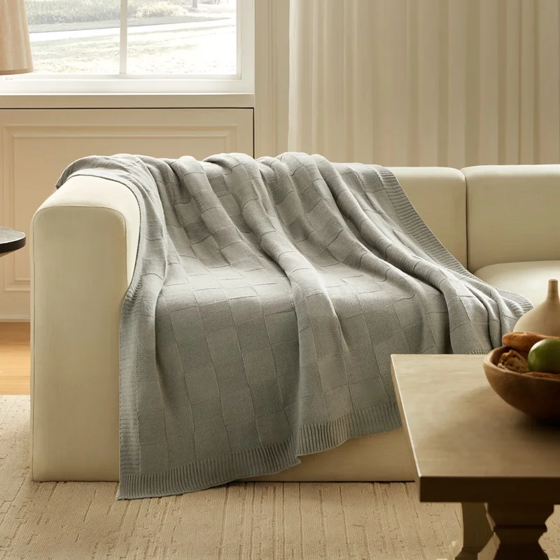 Customizable-Home-Soft-Cable-Knit-Cotton-Acrylic-Sofa-Throw-Blanket-Modern-Blanket-for-Bed-Use
