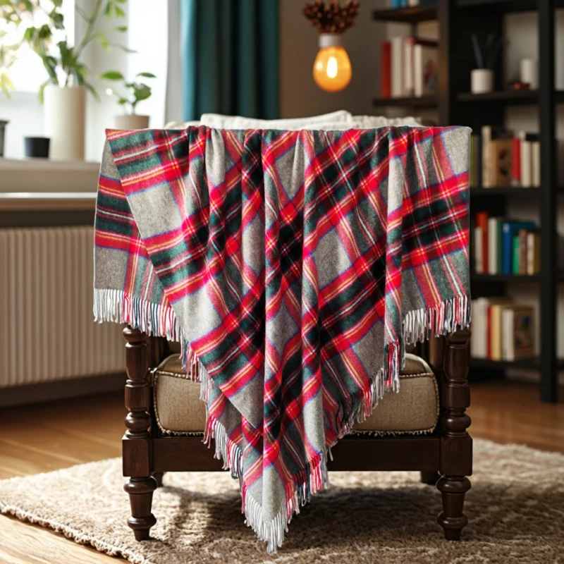 Customizable-Luxury-Wool-Raschel-Blanket-with-Geometric-Pattern-for-Men-Women-Woven-for-Home-Outdoor-Travel-Use