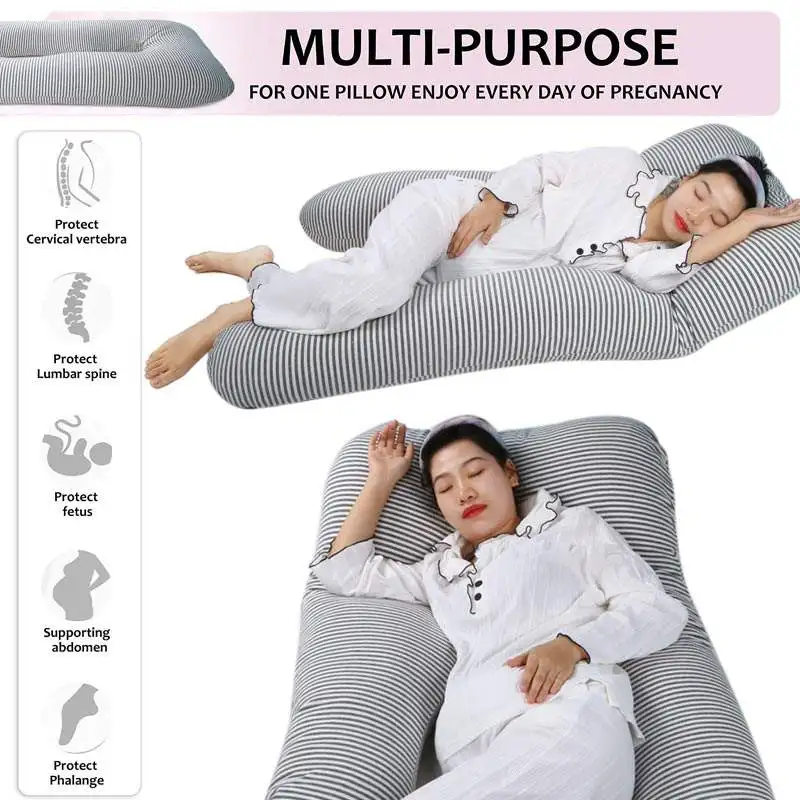 Customizable-U-Shaped-Pregnancy-Pillow-with-Removable-Cover-Full-Body-Maternity-Support-Compressed-Packaging-OEM-ODM
