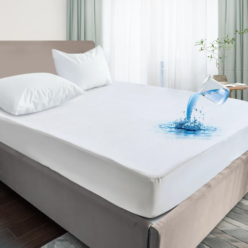 Customize-High-Quality-100-Polyester-Terry-Fiber-Fitted-Sheet-Ultra-Soft-Bed-Cover-Waterproof-Home-Mattress-Protector-with