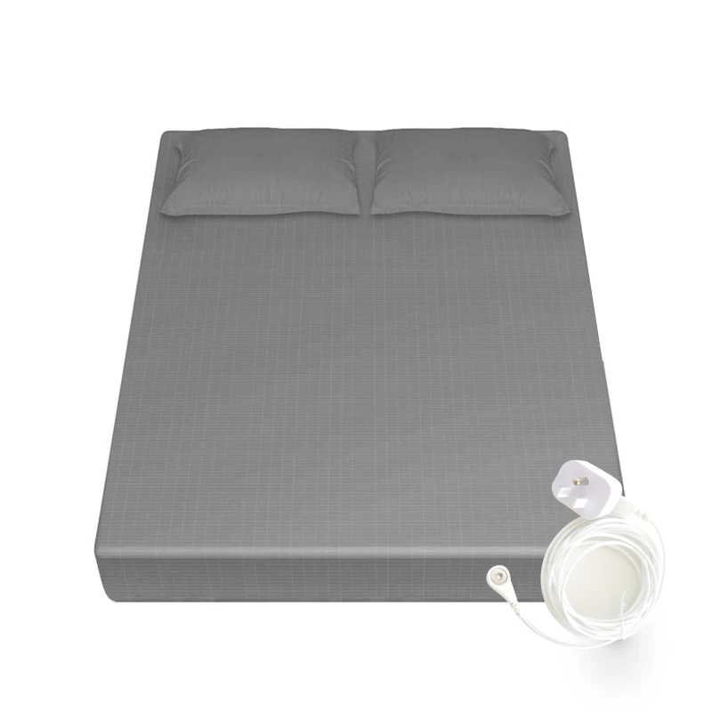 Customized-10-Silver-90-Silver-Conductive-Bed-Sheet-with-Cord-Earthing-for-Better-Sleep-Reduce-Stress-Grounding-Fitted-Sheet
