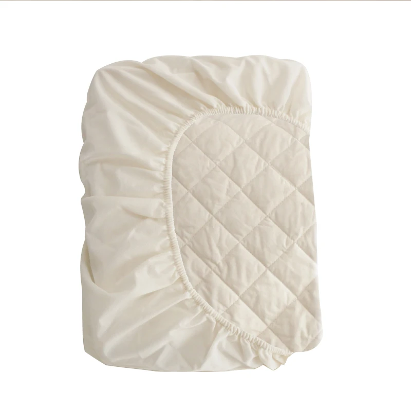 Customized-100-Cotton-Wool-Filling-Bedding-Set-Fitted-Bed-Sheet-Waterproof-Mattress-Protector