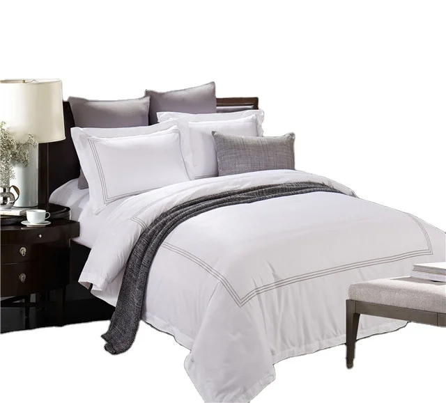Customized-300T-Pure-Cotton-White-Embroidery-Hotel-Bed-Linen-Quilt-Cover-Bedding-Set-4-Pcs-for-Hospital-Use-Solid-Cooling